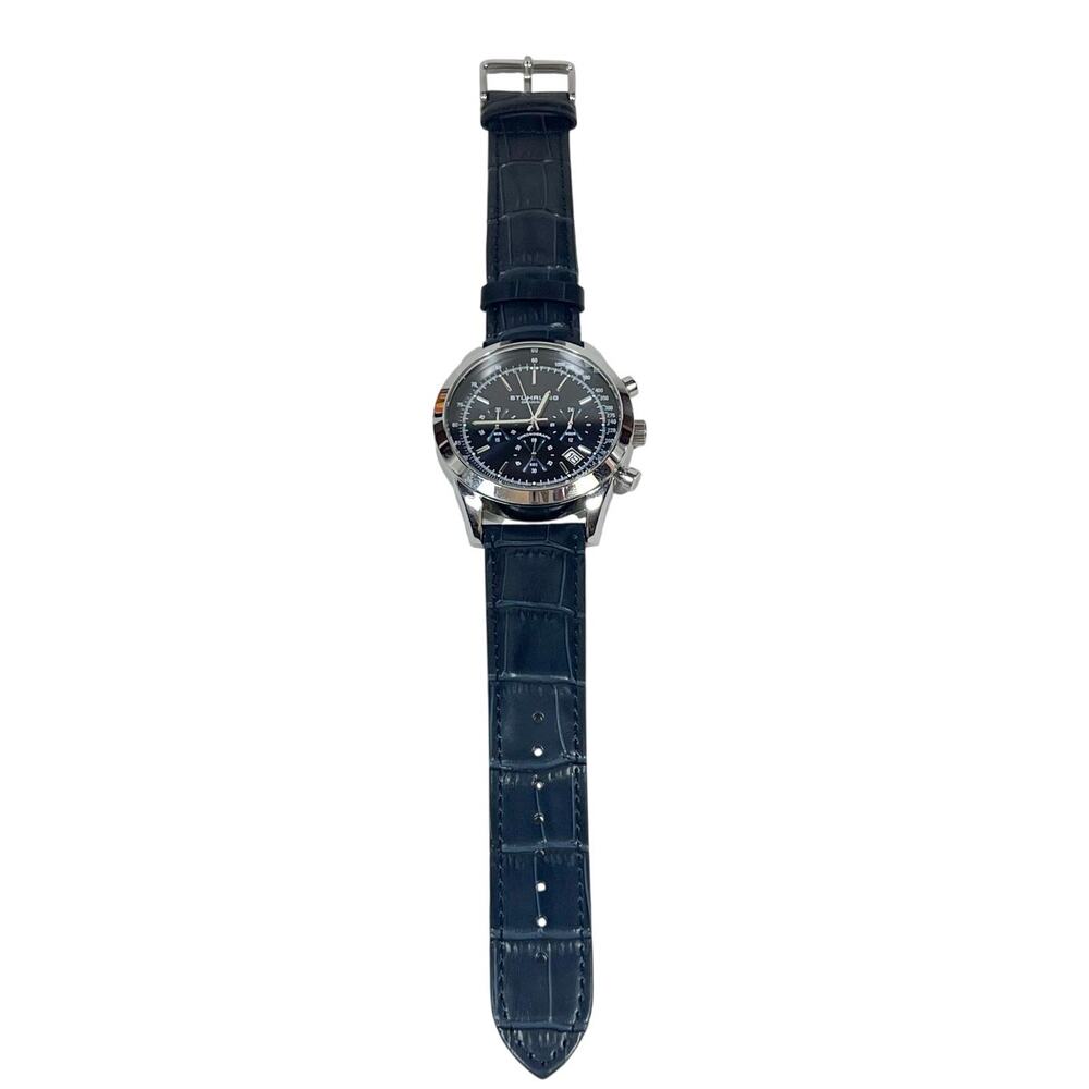 Stuhrling Original Rialto 3975L Chronograph Watch 44mm Stainless Steel Blue Dial - Picture 5 of 13